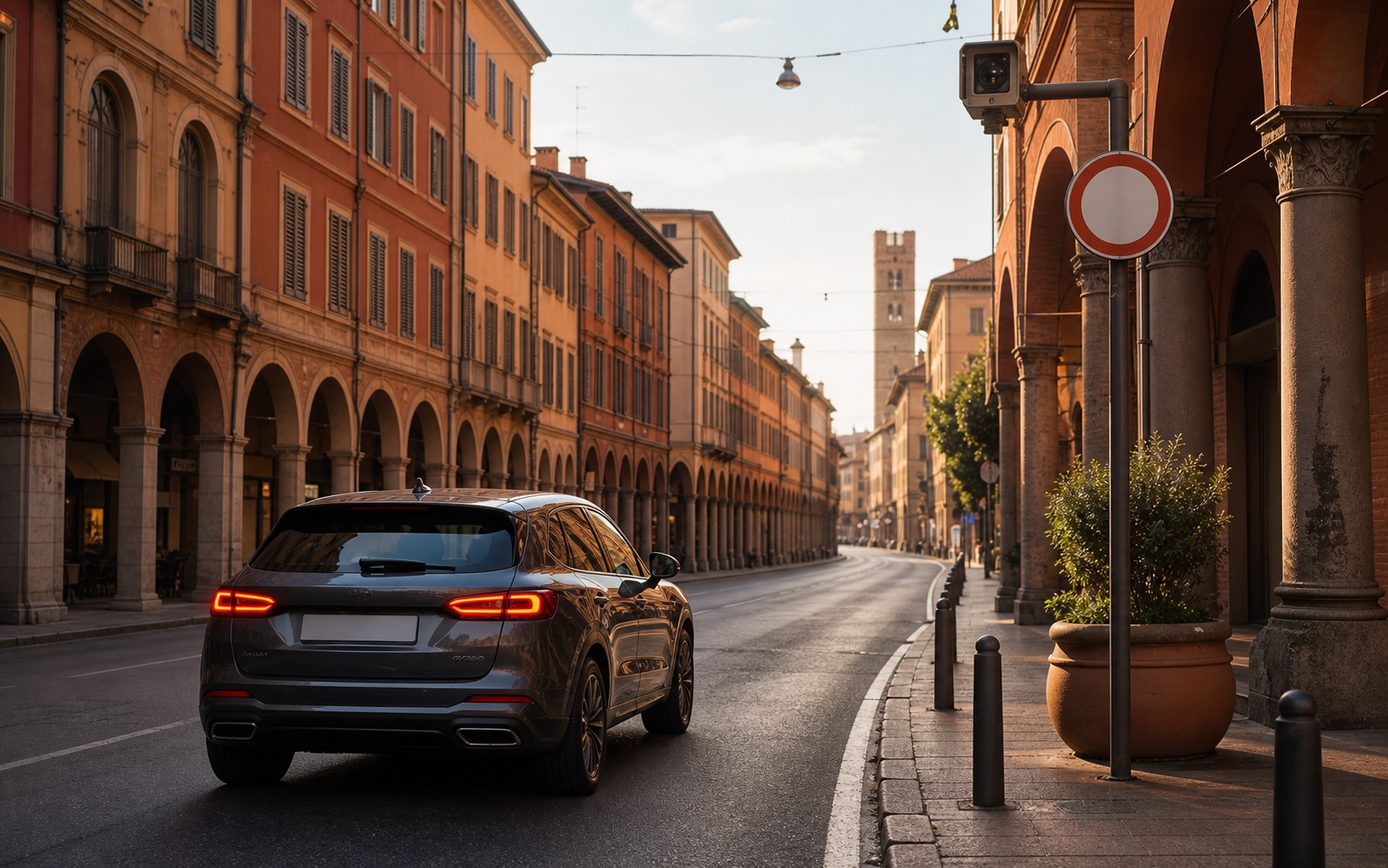 Editorial road image for Bologna historic-center ZTL